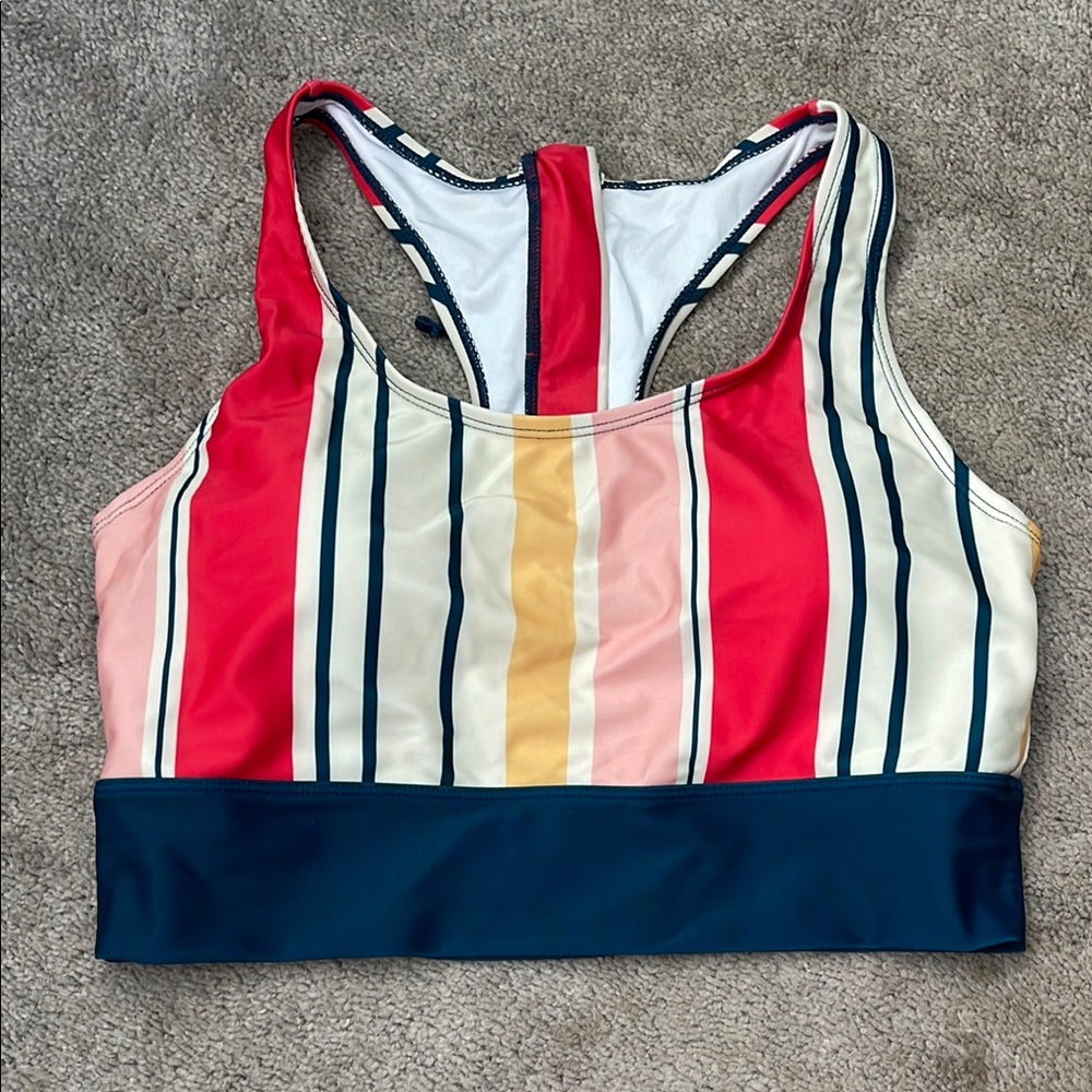 Striped Multicolor Swim Suit Top